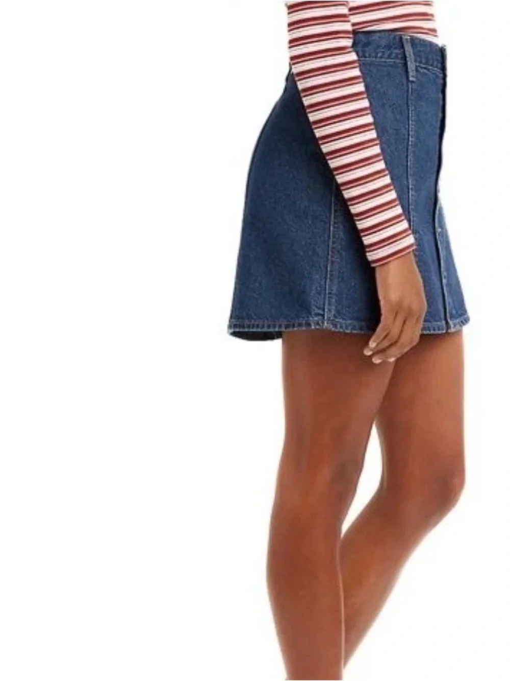 Levi’s A-Line Button Up Denim Mini Skirt 26 - Picture 3 of 9